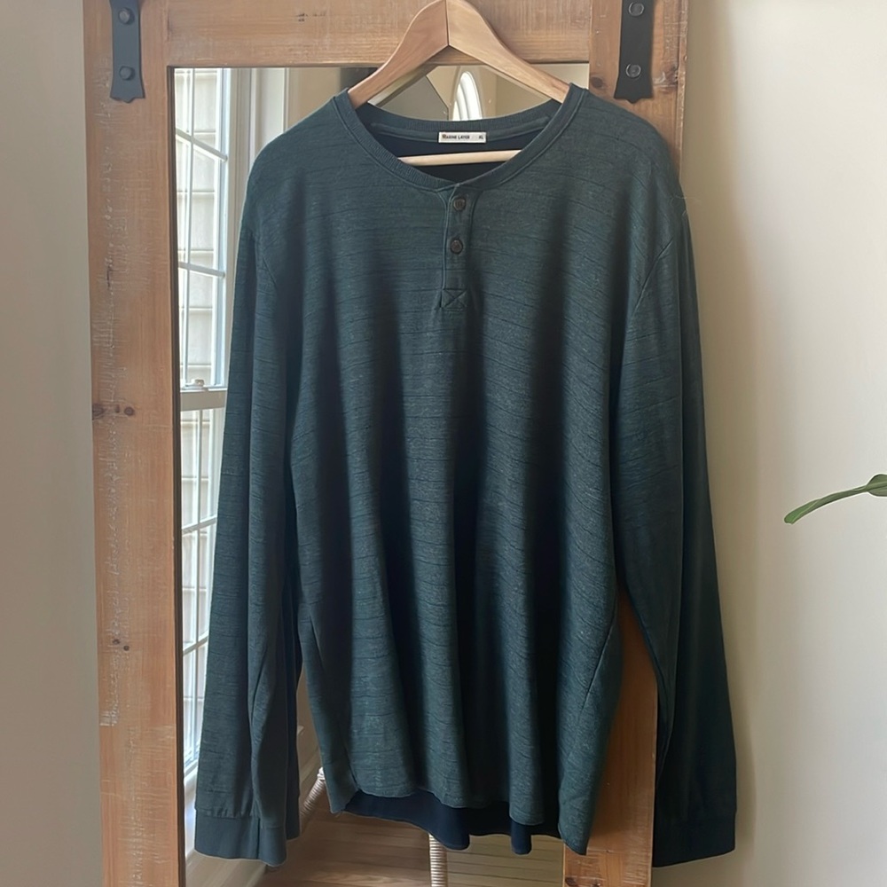 Marine Layer Double Knit Henley Size XL